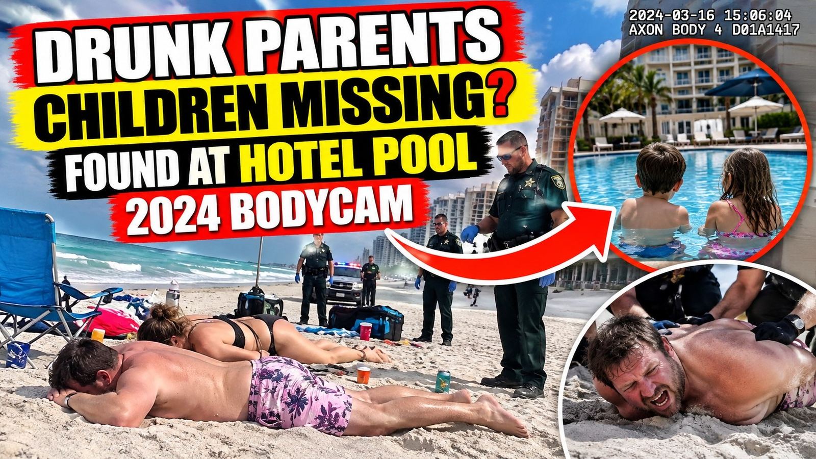 Parents Found Passed Out on Daytona Beach as Their Two Children Were Found Unsupervised at Hotel Pool